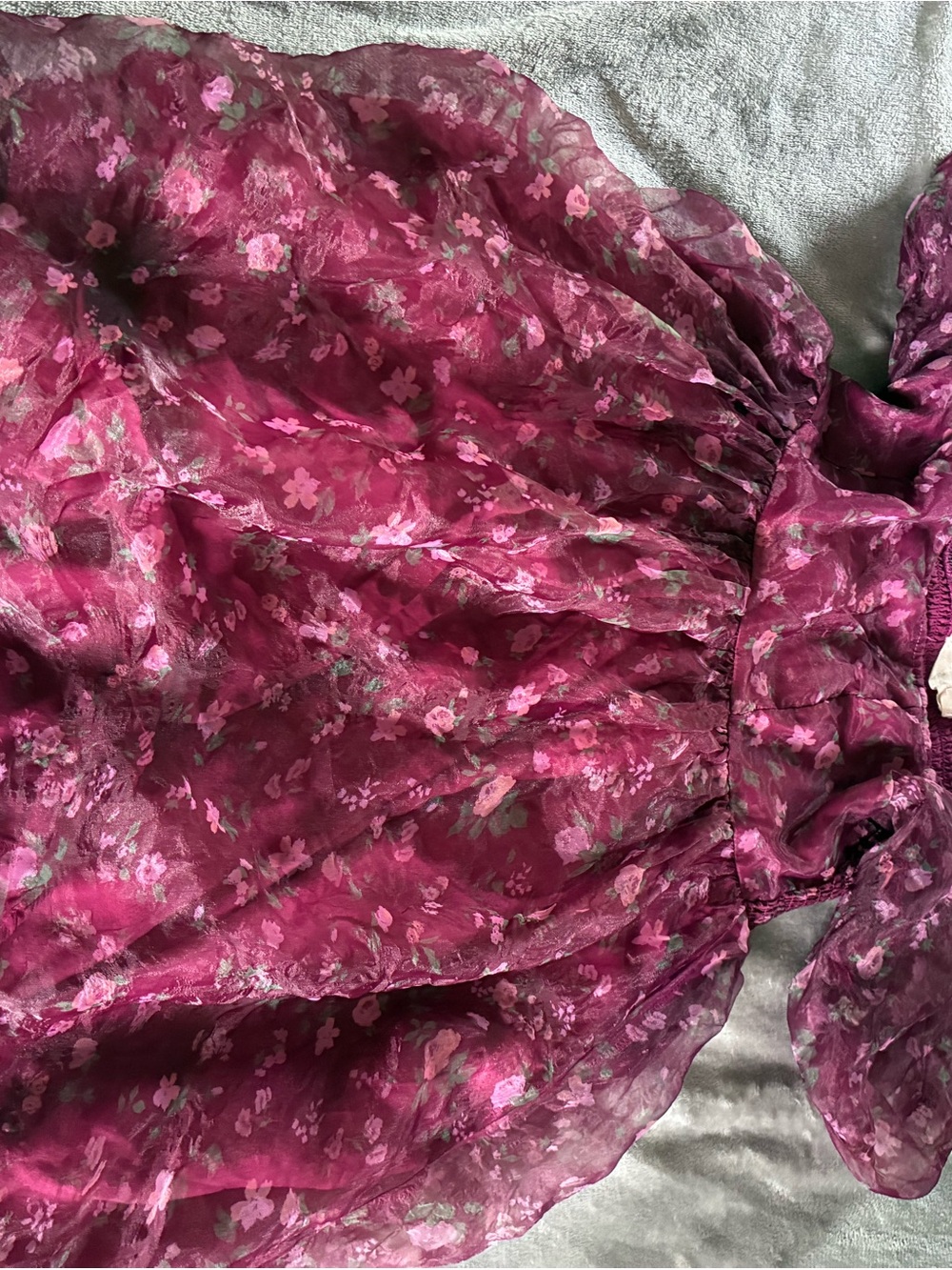 Altar'd State Plum Ruffled Chiffon Top